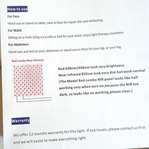 Red Light Panel New in Box (With Cord, Hanging Wires with Hooks & Instructions) - Picture 12 of 16